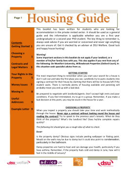 Housing Guide - De Montfort Students` Union