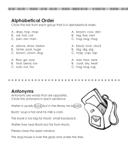 Alphabetical Order Antonyms