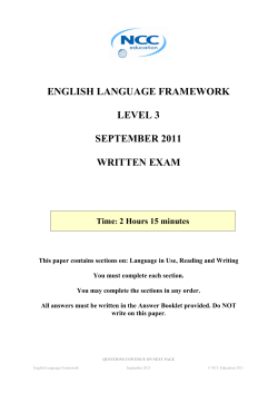 english language framework level 3 september 2011 written exam