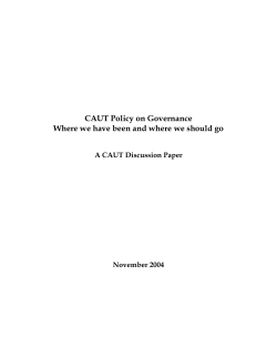 CAUT Policy on Governance - Where we have been and where we