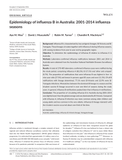 Epidemiology of influenza B in Australia: 2001‐2014 influenza