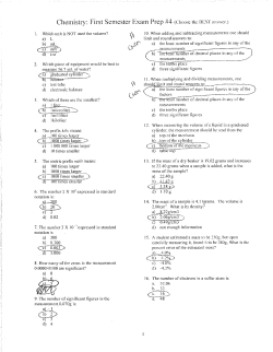 Chemistry: First Semester Exam Prep #4 (Chooso