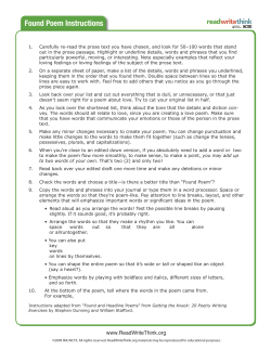 Found Poem Instructions