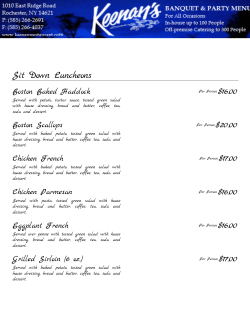 Luncheon Menu
