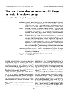 The use of calendars to measure child illness in