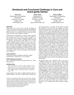 Emotional and Functional Challenge in Core and Avant