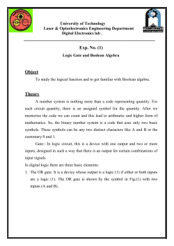Logic Gate and Boolean Algebra
