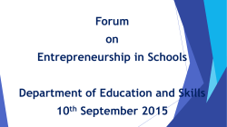 Forum on Entrepreneurship in Schools Department of Education