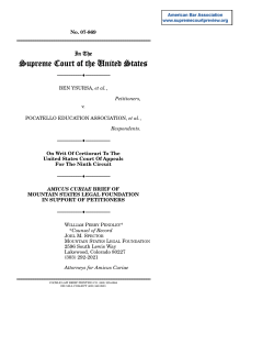 Brief for the Mountain States Legal Foundation in Support of Petitioner