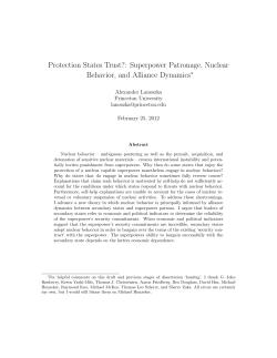 Protection States Trust?: Superpower Patronage, Nuclear Behavior
