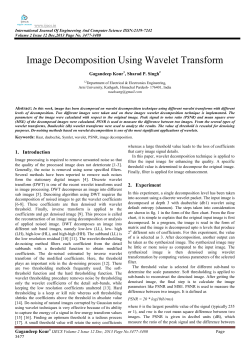Image Decomposition Using Wavelet Transform