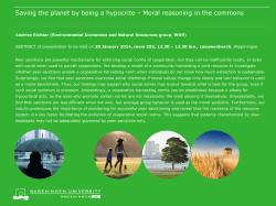 Saving the planet by being a hypocrite &ndash; Moral reasoning in