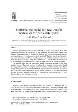 Mathematical model for heat transfer mechanism