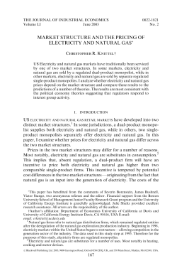 Market Structure and the Pricing of Electricity and Natural Gas.