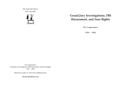 Grand Jury Investigations, FBI Harassment, and Your Rights