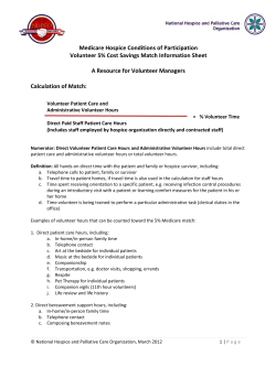 Medicare Hospice Conditions of Participation Volunteer 5