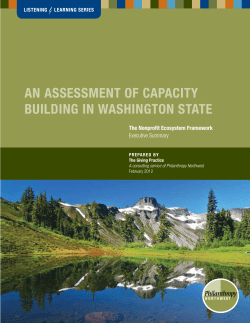 An Assessment of CApACity Building in WAshington stAte