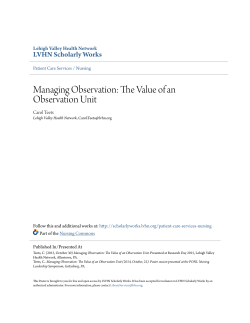 Managing Observation: The Value of an Observation Unit
