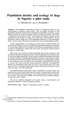 Population density and ecology of dogs in Nigeria: a pilot study