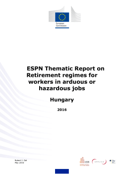 European Social Policy Network (ESPN) ESPN Thematic Report on