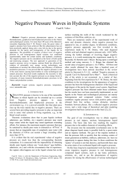 Negative Pressure Waves in Hydraulic Systems