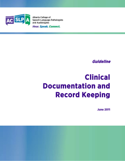Clinical Documentation and Record Keeping Guideline