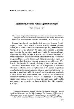 Economic Efficiency Versus Egalitarian Rights