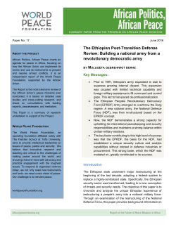 The Ethiopian Post-Transition Defense Review