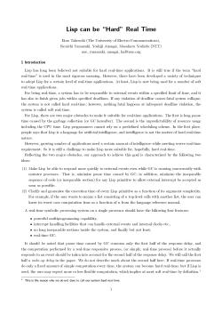 Lisp can be \Hard" Real Time