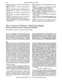 Effect of Cholesterol in Membranes. Pulsed Nuclear Magnetic
