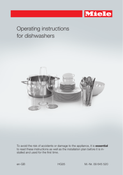 Operating instructions for dishwashers