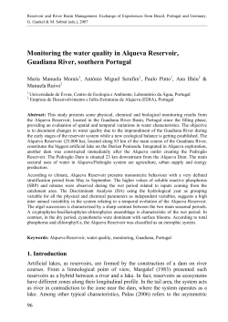 Monitoring the water quality in Alqueva Reservoir, Guadiana River