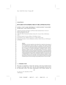 chapter 9 dynamics of superplumes in the lower mantle