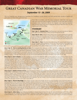 Great Canadian War Memorial Tour