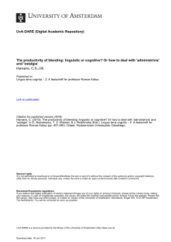 The productivity of blending - UvA-DARE