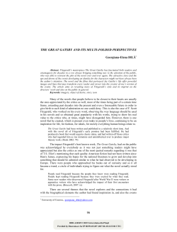 The Great Gatsby and Its Multi-Folded Perspectives