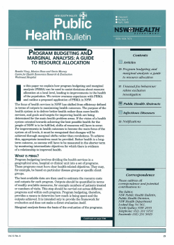 PROGRAM BUDGETING AND MARGINAL ANALYSIS: A GUIDE