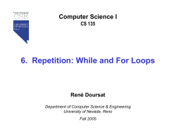 6. Repetition: While and For Loops
