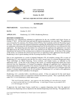 Headstrong Retail Liquor License Docs