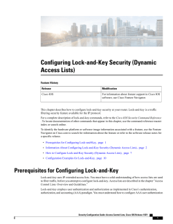 Configuring Lock-and-Key Security (Dynamic Access Lists)