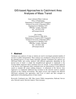 GIS-based Approaches to Catchment Area Analyses of Mass Transit