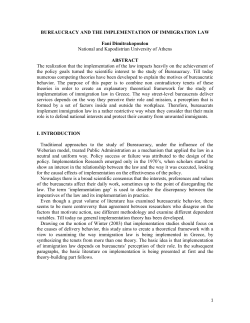 Bureaucracy and the implementation of Migration Law