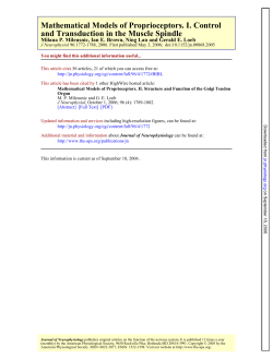 and Transduction in the Muscle Spindle Mathematical Models of