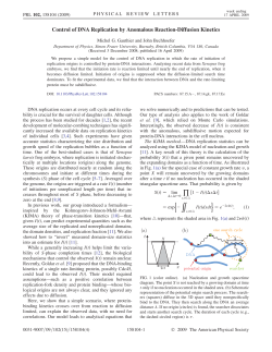 Control of DNA Replication by Anomalous Reaction