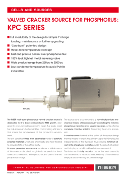 Phosphorus Valved Cracker Sources