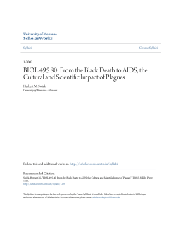 BIOL 495.80: From the Black Death to AIDS, the Cultural and