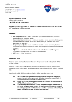 ACS |Qualification issuance Policy and Procedure
