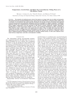 Temperature, Growth Rate, and Body Size in Ectotherms