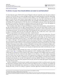 To drink or to pour: How should athletes use water to cool themselves?