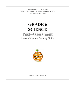 GRADE 6 SCIENCE Post-Assessment